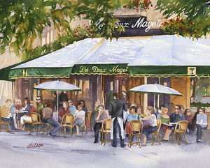 les deux magots water color