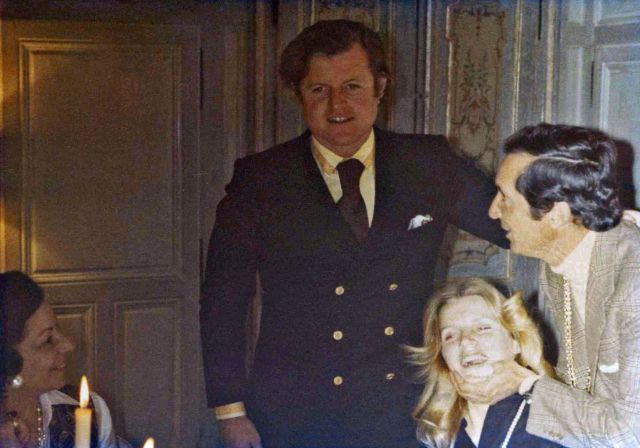 Berenice Stevenson de la Salle with Ted Kennedy and Luis Dominguin